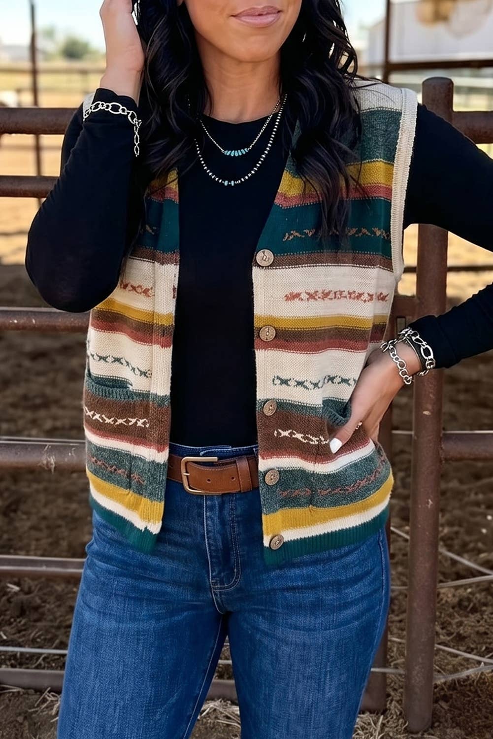 Stripe Sweater Vest