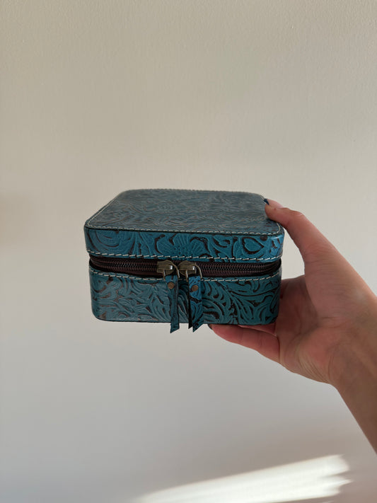 Turquoise Tooled Jewelry Box
