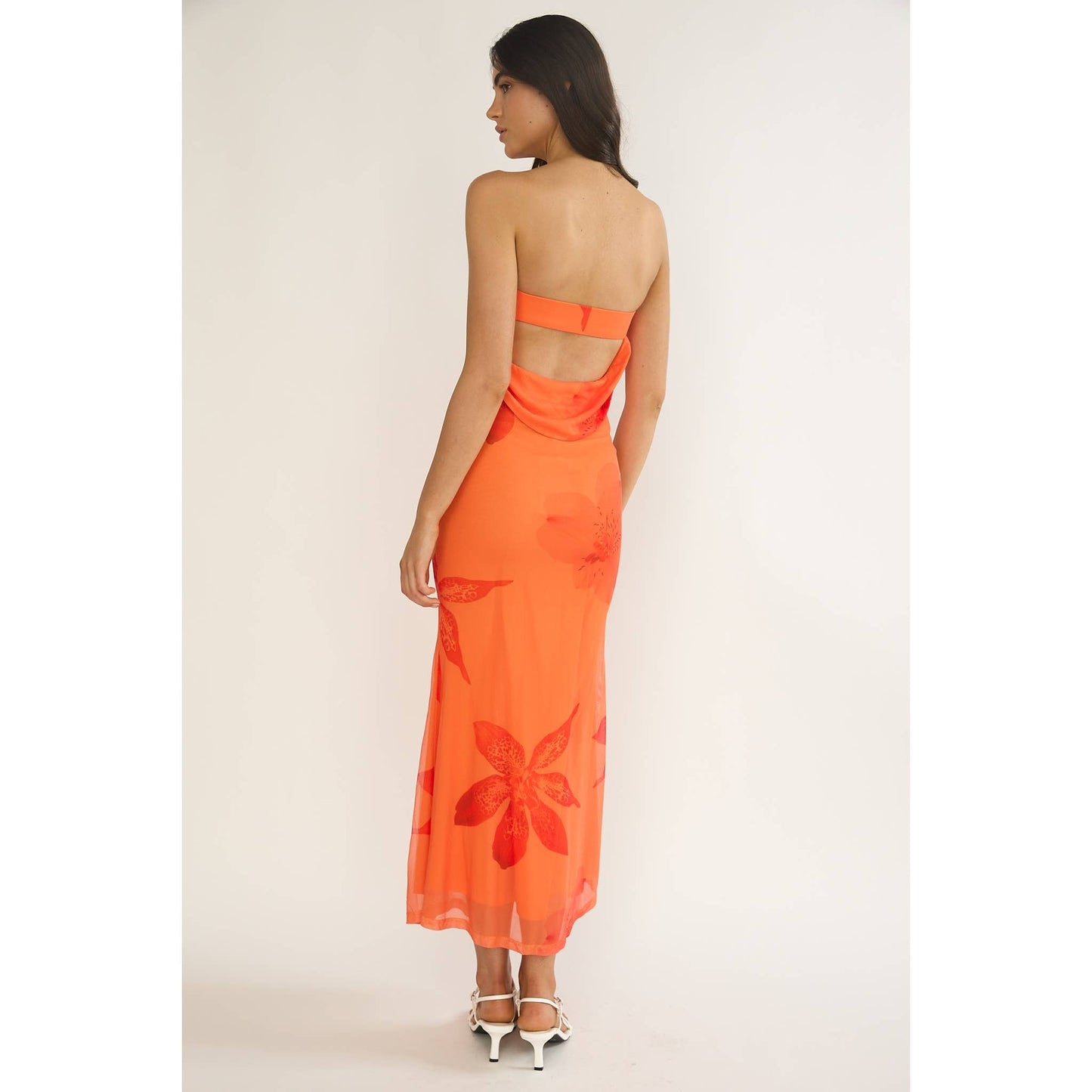 Strapless Floral Dress