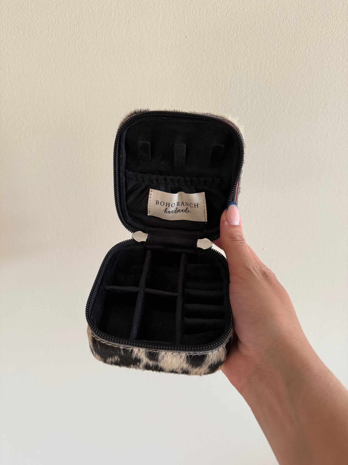 Black + White Cowhide Jewelry Box