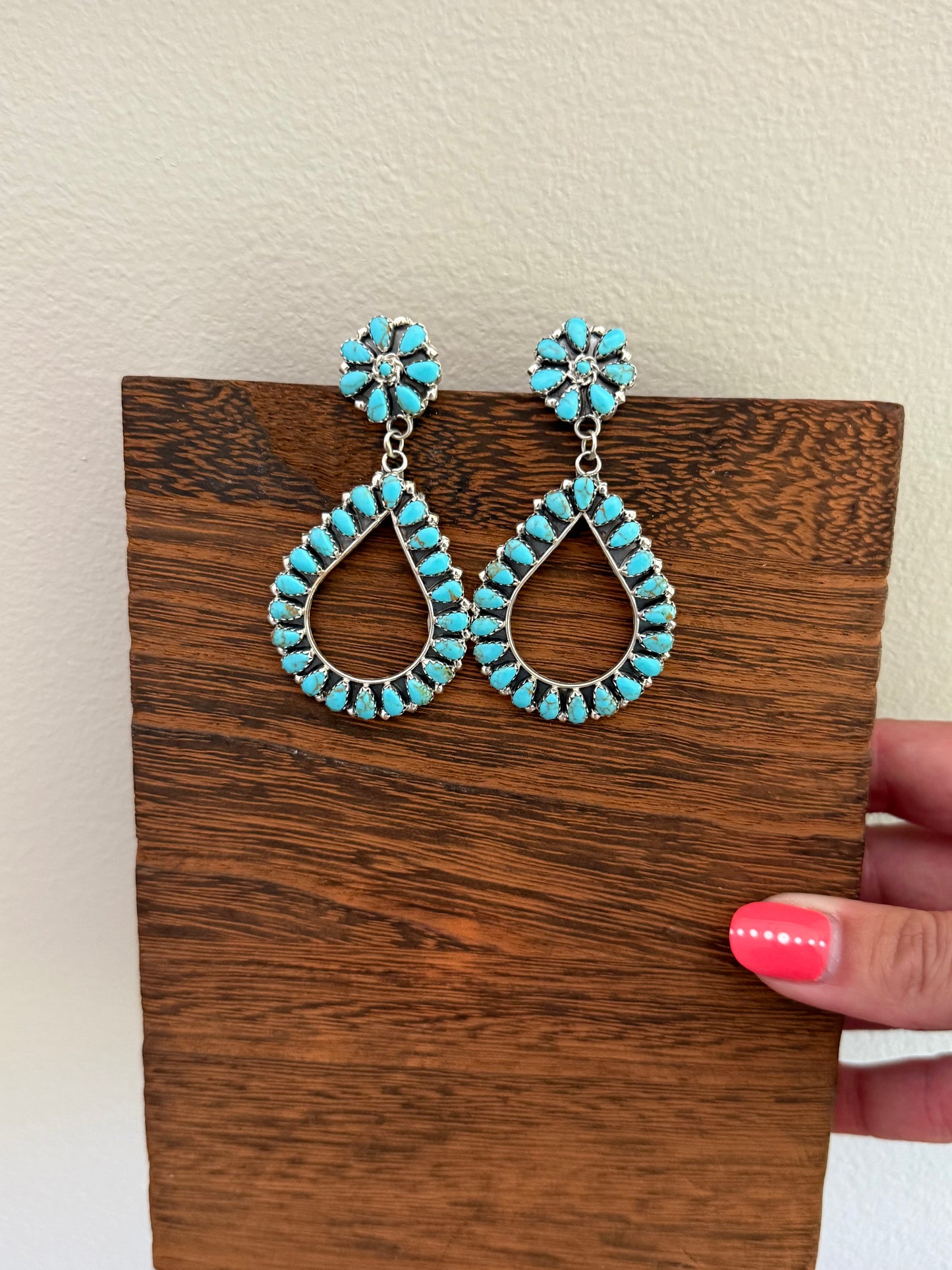 Turquoise Cluster Drop Earrings