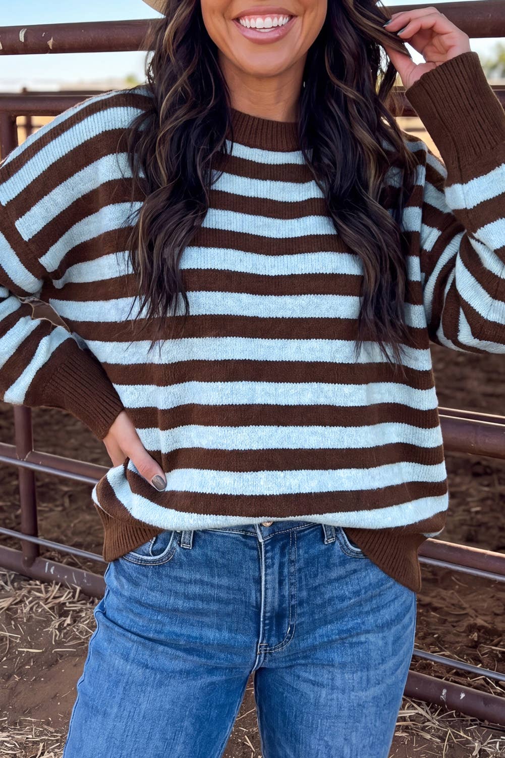 Stripe Crew Neck Sweater