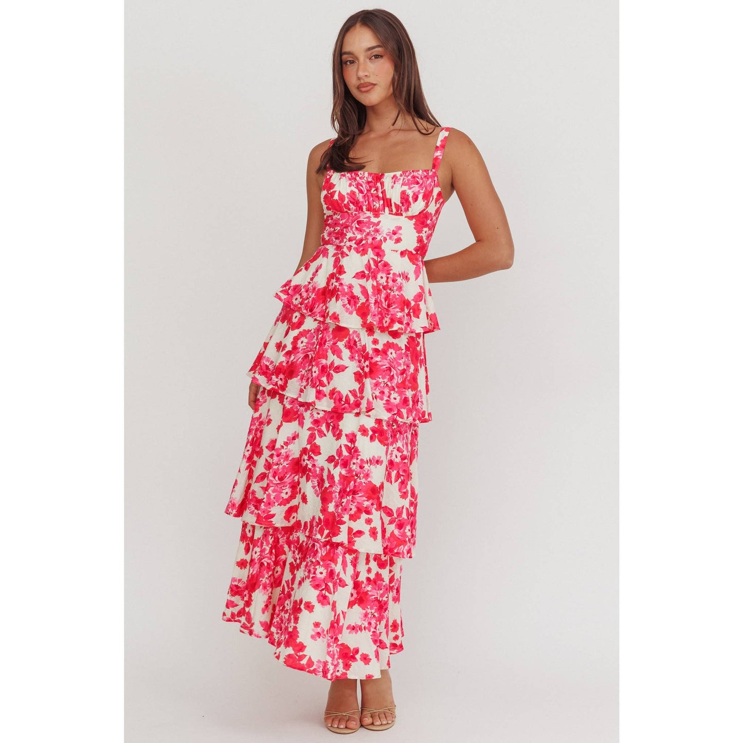 Ruffled Floral Dress